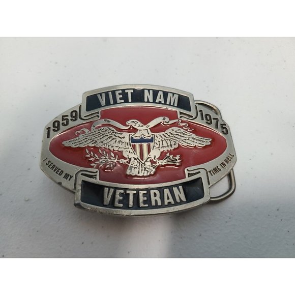 Vintage 1959-1975 VIETNAM VETERAN Belt Buckle 2278 USA - Picture 1 of 3